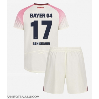 Bayer Leverkusen Eliesse Ben Seghir #17 Echipament de Fotbal Replică 2025-26 Copii Deplasare (+ Șorturi)